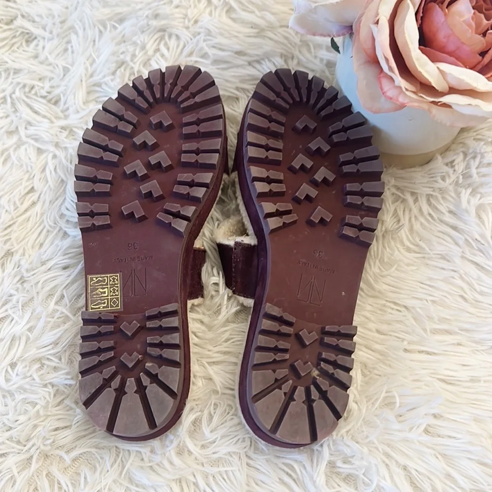 TAMARA MELLON Roam Shearing Slides Platform Sandals women size 36 US 6
